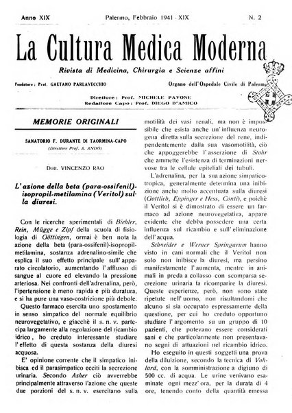 La Cultura medica moderna rassegna quindicinale di medicina, chirurgia e scienze affini