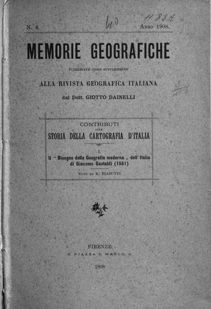 Memorie geografiche pubblicate come supplemento alla Rivista geografica italiana