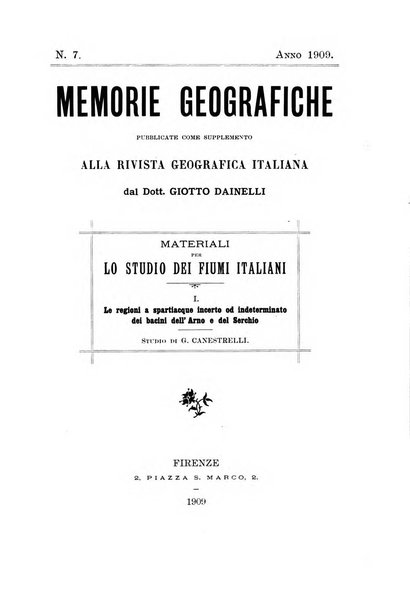 Memorie geografiche pubblicate come supplemento alla Rivista geografica italiana