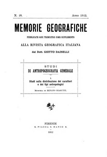 Memorie geografiche pubblicate come supplemento alla Rivista geografica italiana