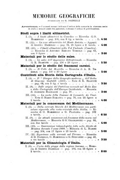 Memorie geografiche pubblicate come supplemento alla Rivista geografica italiana