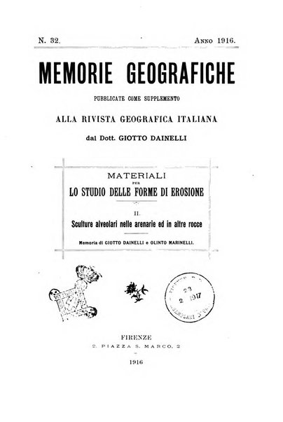 Memorie geografiche pubblicate come supplemento alla Rivista geografica italiana