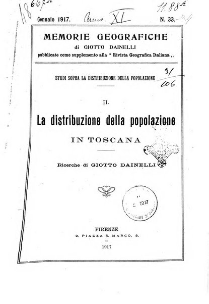 Memorie geografiche pubblicate come supplemento alla Rivista geografica italiana