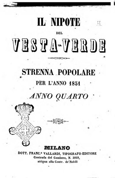 Il nipote del Vesta-verde strenna popolare per l'anno ...