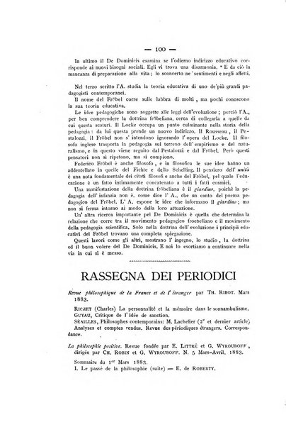 Rassegna critica di opere filosofiche, scientifiche e letterarie