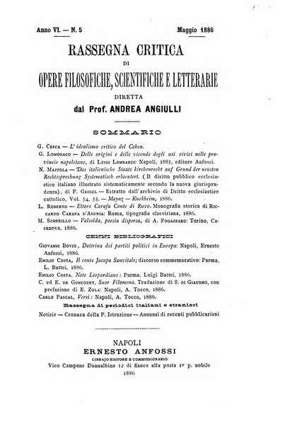 Rassegna critica di opere filosofiche, scientifiche e letterarie