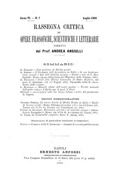 Rassegna critica di opere filosofiche, scientifiche e letterarie