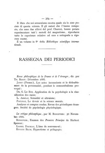 Rassegna critica di opere filosofiche, scientifiche e letterarie