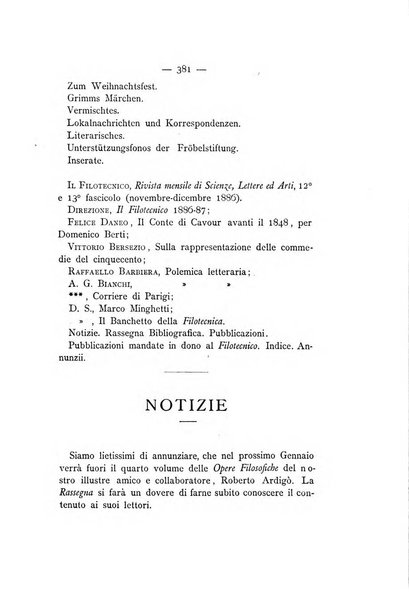 Rassegna critica di opere filosofiche, scientifiche e letterarie