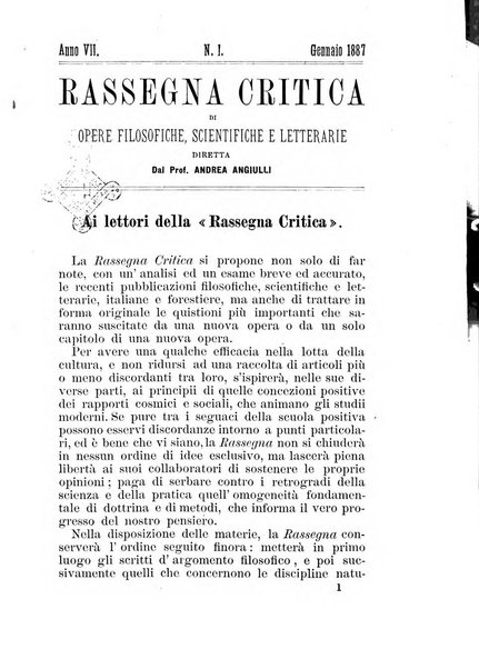 Rassegna critica di opere filosofiche, scientifiche e letterarie