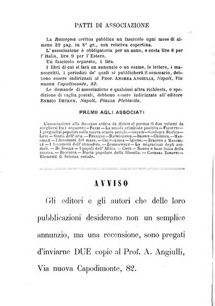 Rassegna critica di opere filosofiche, scientifiche e letterarie