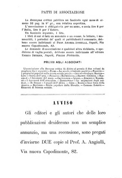 Rassegna critica di opere filosofiche, scientifiche e letterarie