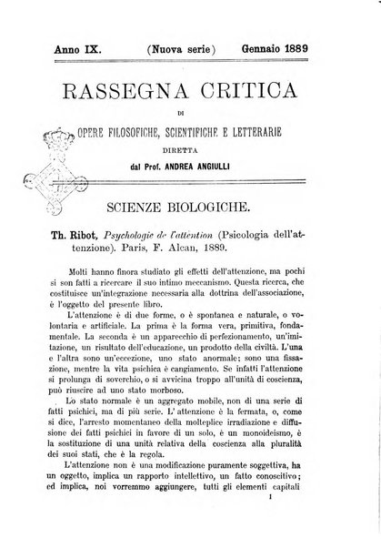 Rassegna critica di opere filosofiche, scientifiche e letterarie