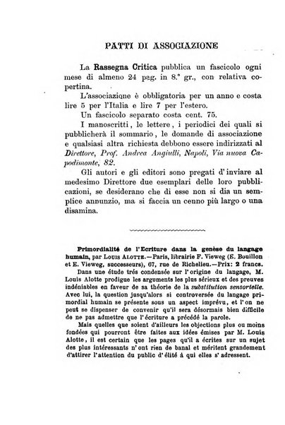 Rassegna critica di opere filosofiche, scientifiche e letterarie