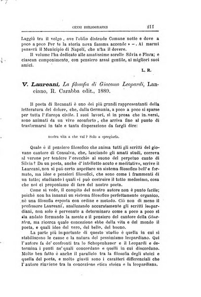 Rassegna critica di opere filosofiche, scientifiche e letterarie