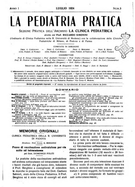 La pediatria pratica sezione pratica dell'archivio La clinica pediatrica