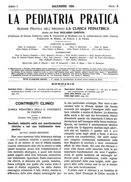 La pediatria pratica sezione pratica dell'archivio La clinica pediatrica