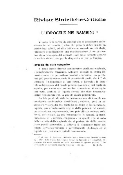 La pediatria pratica sezione pratica dell'archivio La clinica pediatrica