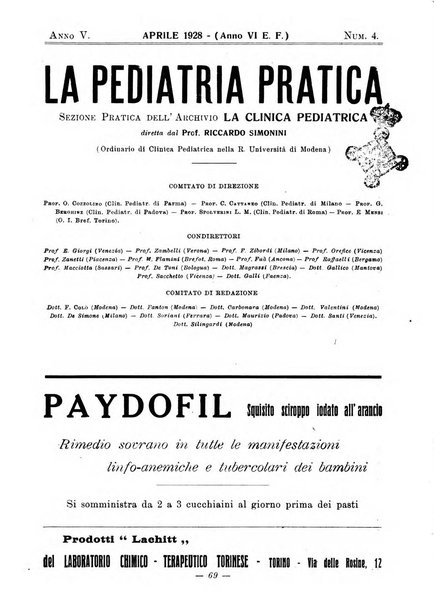 La pediatria pratica sezione pratica dell'archivio La clinica pediatrica