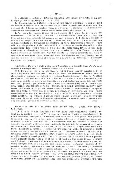 La pediatria pratica sezione pratica dell'archivio La clinica pediatrica