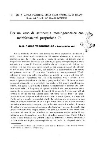 La pediatria pratica sezione pratica dell'archivio La clinica pediatrica