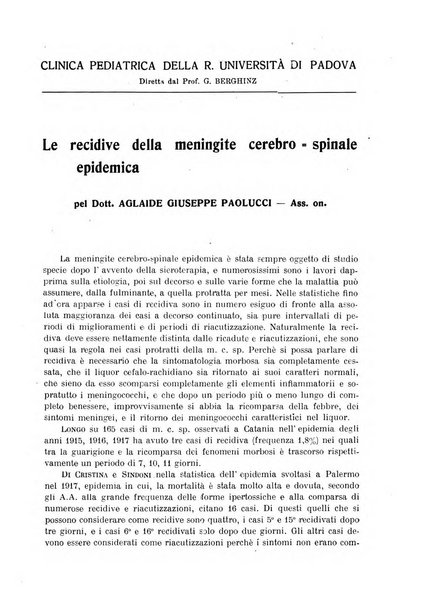 La pediatria pratica sezione pratica dell'archivio La clinica pediatrica