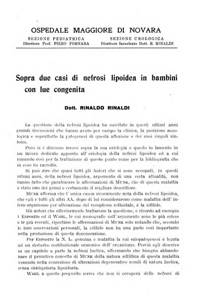 La pediatria pratica sezione pratica dell'archivio La clinica pediatrica