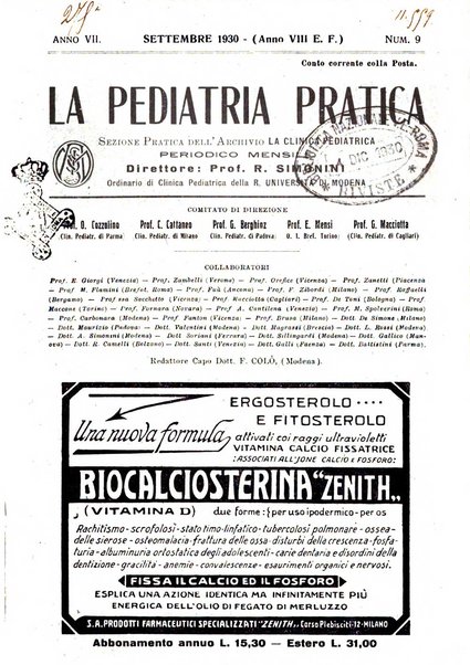 La pediatria pratica sezione pratica dell'archivio La clinica pediatrica