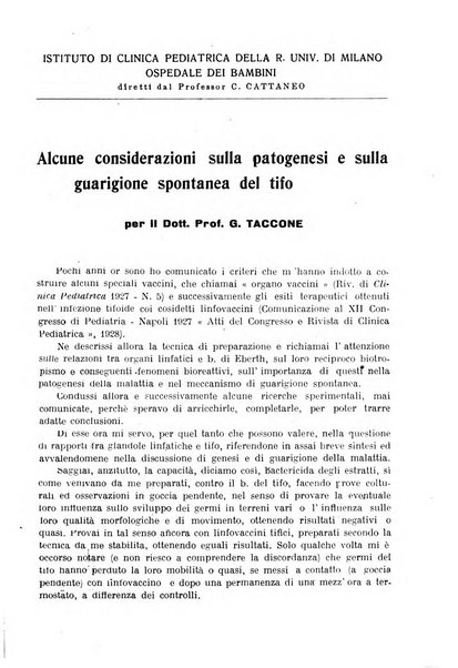 La pediatria pratica sezione pratica dell'archivio La clinica pediatrica