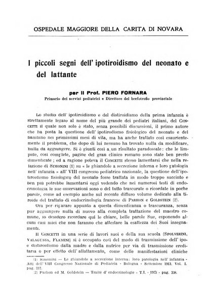 La pediatria pratica sezione pratica dell'archivio La clinica pediatrica