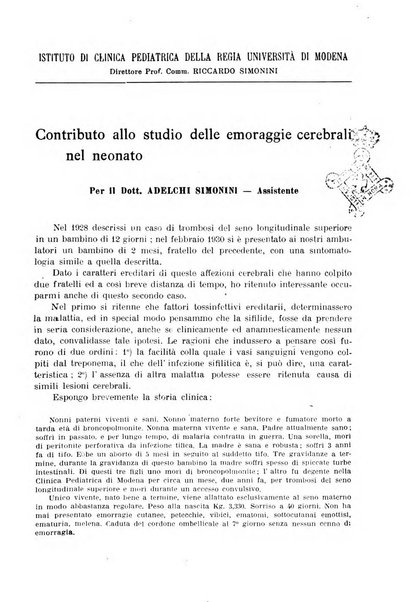 La pediatria pratica sezione pratica dell'archivio La clinica pediatrica