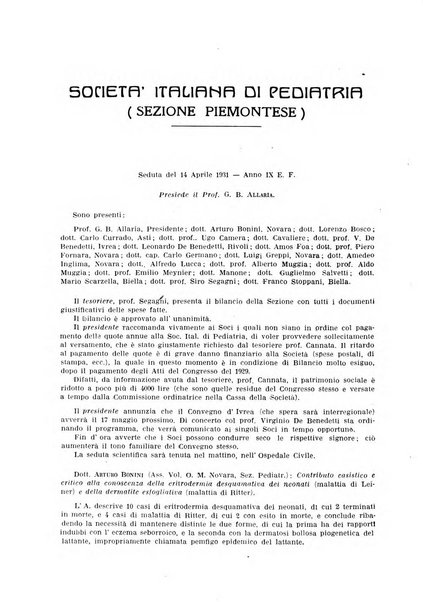 La pediatria pratica sezione pratica dell'archivio La clinica pediatrica