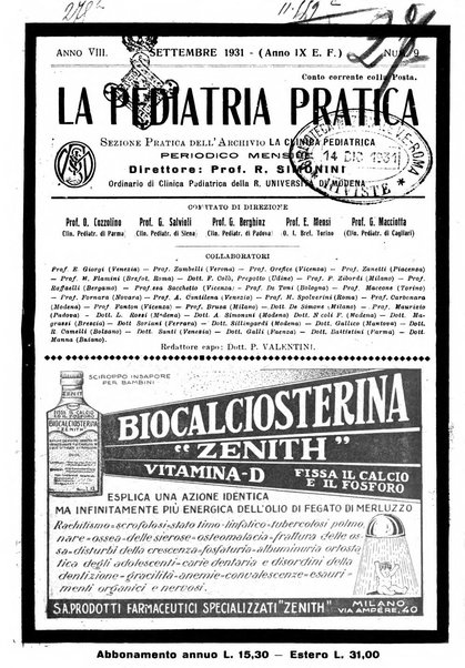 La pediatria pratica sezione pratica dell'archivio La clinica pediatrica