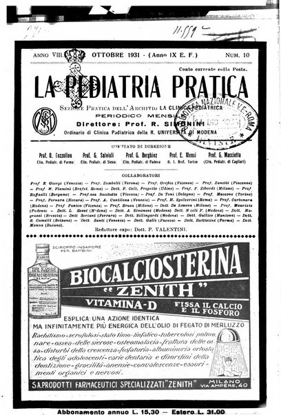 La pediatria pratica sezione pratica dell'archivio La clinica pediatrica