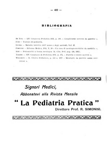 La pediatria pratica sezione pratica dell'archivio La clinica pediatrica