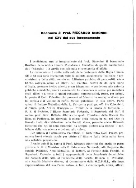 La pediatria pratica sezione pratica dell'archivio La clinica pediatrica