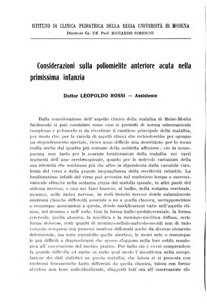 La pediatria pratica sezione pratica dell'archivio La clinica pediatrica