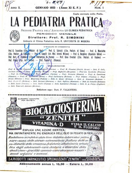 La pediatria pratica sezione pratica dell'archivio La clinica pediatrica