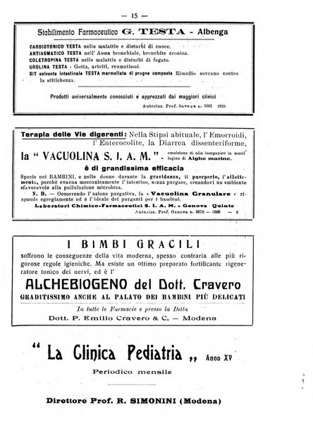 La pediatria pratica sezione pratica dell'archivio La clinica pediatrica