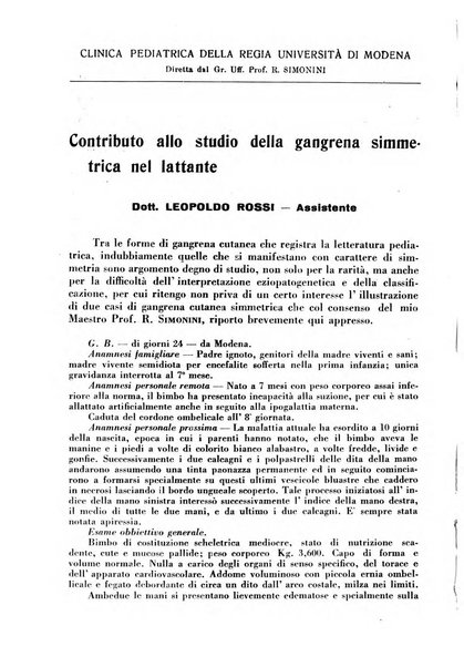 La pediatria pratica sezione pratica dell'archivio La clinica pediatrica