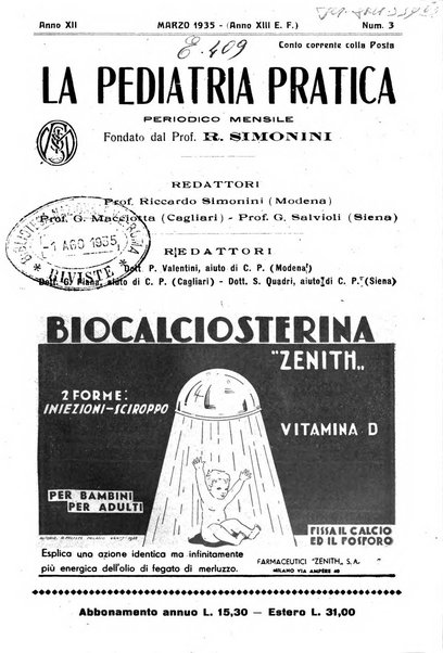 La pediatria pratica sezione pratica dell'archivio La clinica pediatrica