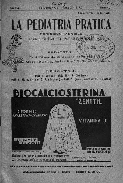 La pediatria pratica sezione pratica dell'archivio La clinica pediatrica