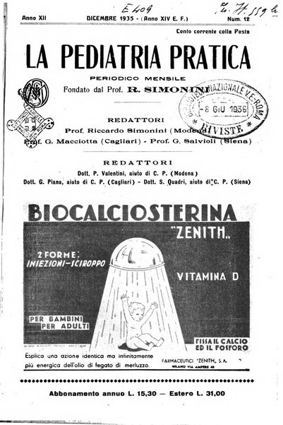 La pediatria pratica sezione pratica dell'archivio La clinica pediatrica