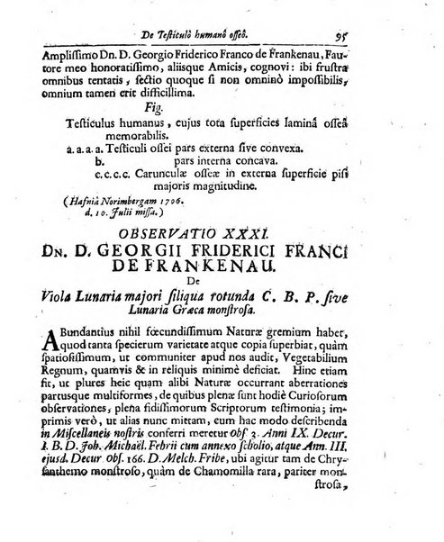 Academiae Caesareo-Leopoldinae naturae curiosorum ephemerides, sive Observationum medico.phisicarum ...