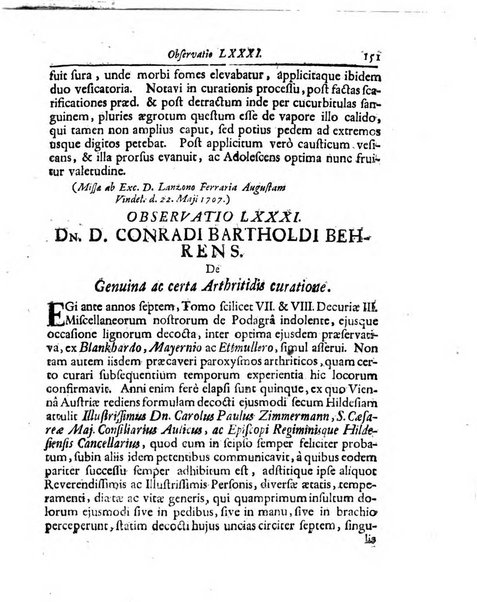 Academiae Caesareo-Leopoldinae naturae curiosorum ephemerides, sive Observationum medico.phisicarum ...