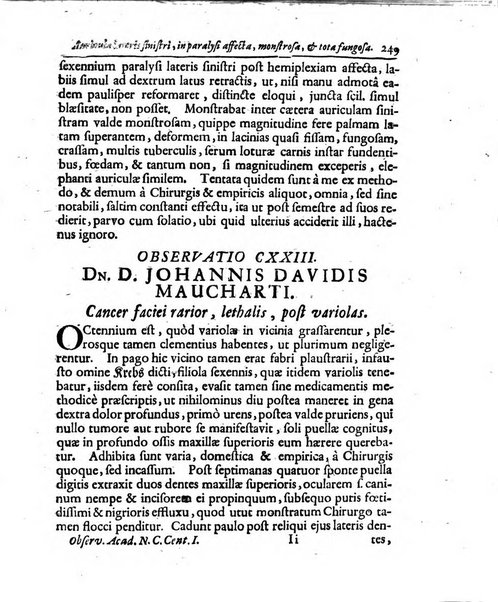 Academiae Caesareo-Leopoldinae naturae curiosorum ephemerides, sive Observationum medico.phisicarum ...