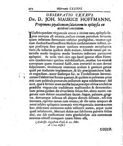 Academiae Caesareo-Leopoldinae naturae curiosorum ephemerides, sive Observationum medico.phisicarum ...