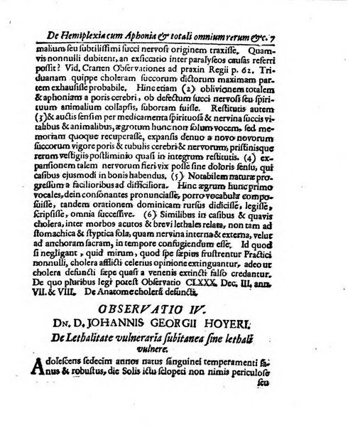 Academiae Caesareo-Leopoldinae naturae curiosorum ephemerides, sive Observationum medico.phisicarum ...