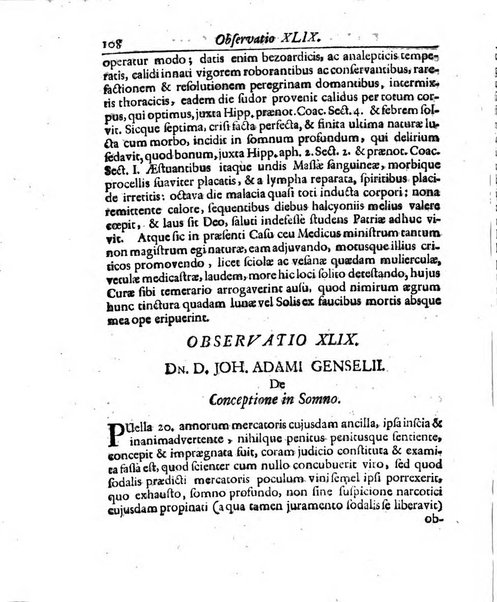 Academiae Caesareo-Leopoldinae naturae curiosorum ephemerides, sive Observationum medico.phisicarum ...