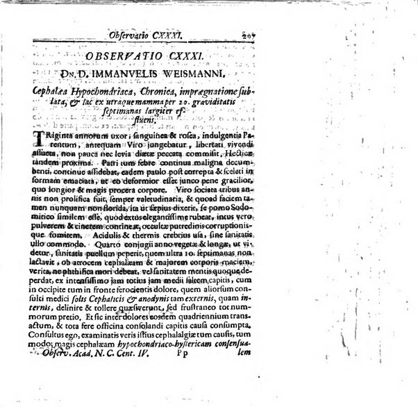 Academiae Caesareo-Leopoldinae naturae curiosorum ephemerides, sive Observationum medico.phisicarum ...